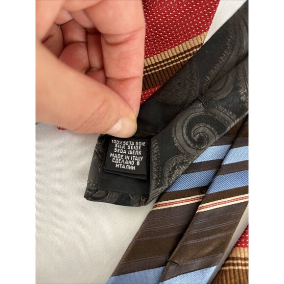 Hugo Boss (Lot Of X3) Silk Striped & Paisley Ties - Picture 7 of 8
